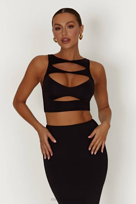 Chloe uitgesneden crop top Meshki zwart N4JN855 kleding