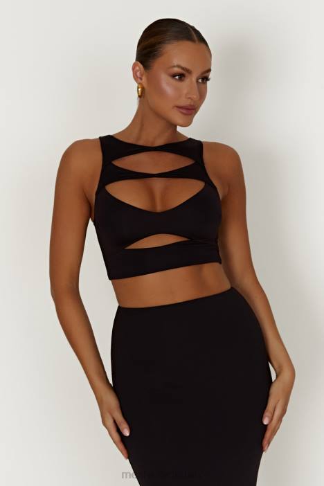 Chloe uitgesneden crop top Meshki zwart N4JN855 kleding
