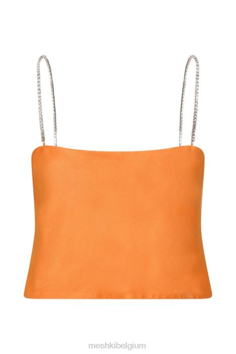 Dayana recht gesneden croptop Meshki mandarijn- N4JN1175 kleding