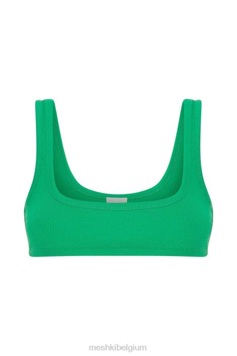 Jackie crop top met ronde hals Meshki Fel groen N4JN1157 kleding