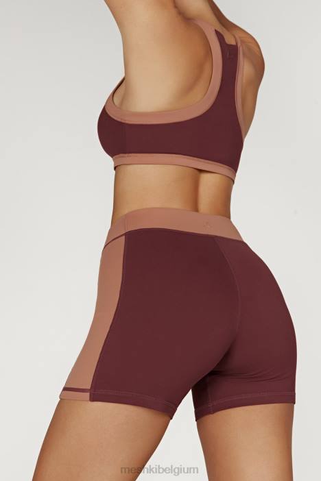 Lori tweekleurige racer croptop Meshki mahonie/bruin N4JN1094 kleding