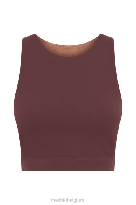 Lori tweekleurige racer croptop Meshki mahonie/bruin N4JN1094 kleding