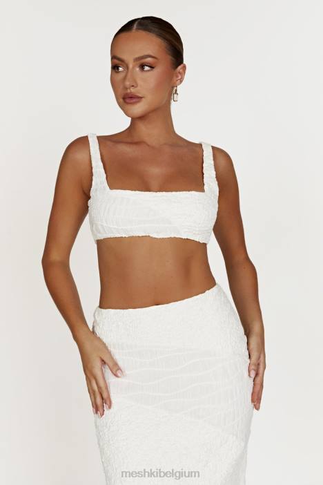 Nyah croptop met textuur Meshki wit N4JN900 kleding
