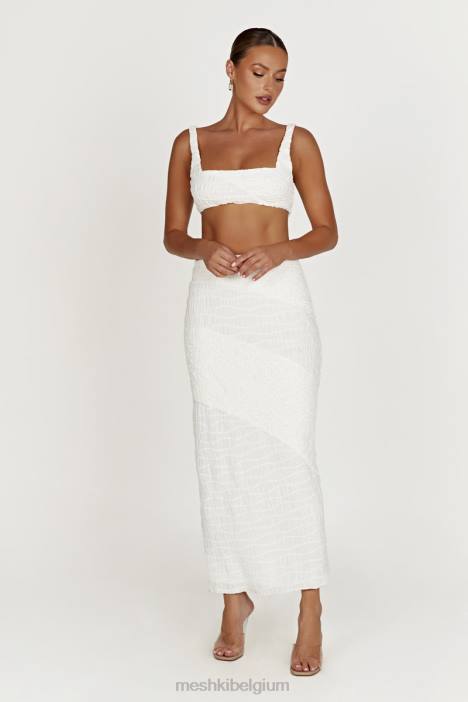 Nyah croptop met textuur Meshki wit N4JN900 kleding