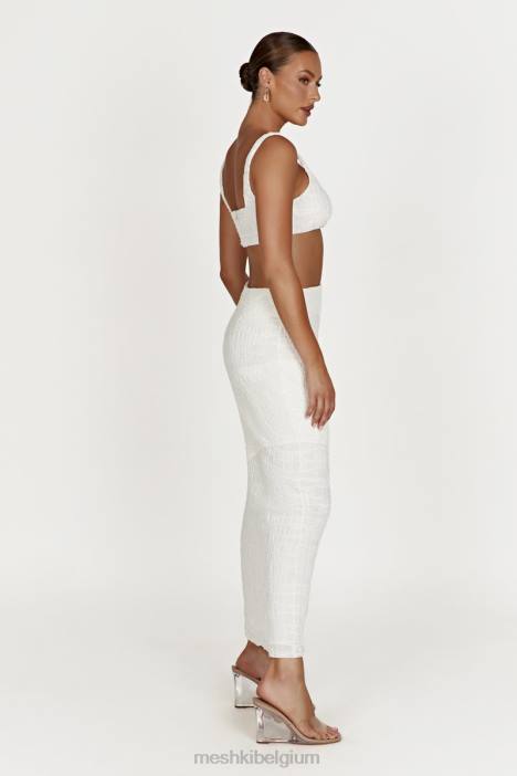 Nyah croptop met textuur Meshki wit N4JN900 kleding