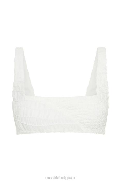 Nyah croptop met textuur Meshki wit N4JN900 kleding