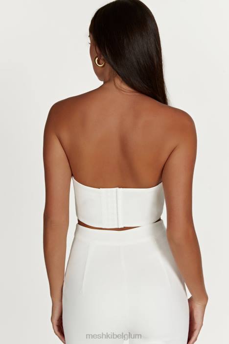 Paloma Rose croptop Meshki wit N4JN868 kleding