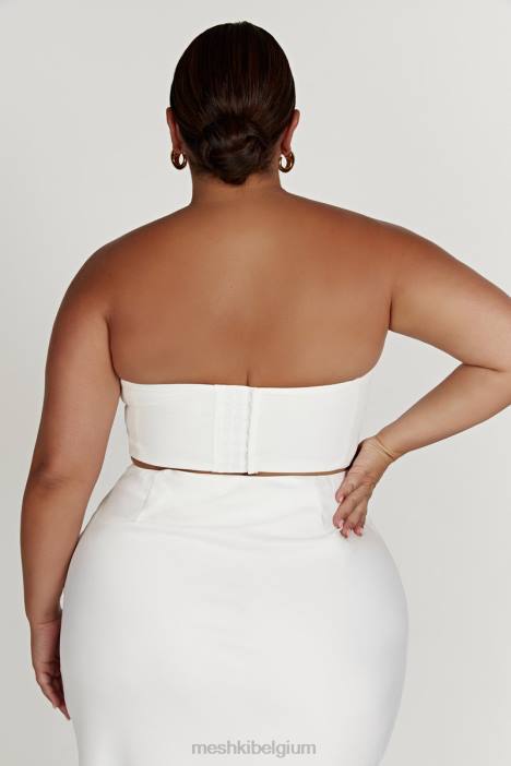 Paloma Rose croptop Meshki wit N4JN868 kleding