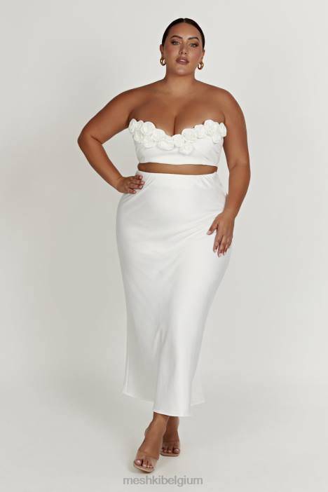 Paloma Rose croptop Meshki wit N4JN868 kleding