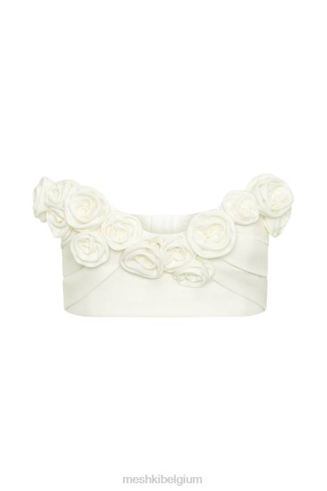 Paloma Rose croptop Meshki wit N4JN868 kleding