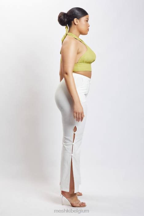 Piper halter hals linnen crop top Meshki appel N4JN1128 kleding