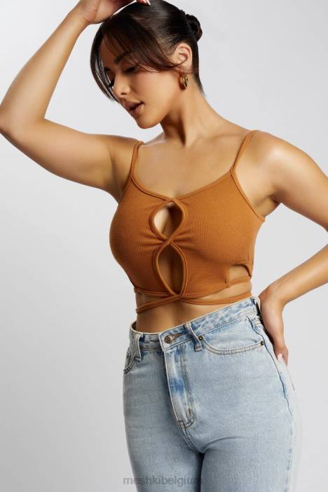 ayesha uitgesneden singlet Meshki biscuit N4JN1201 kleding