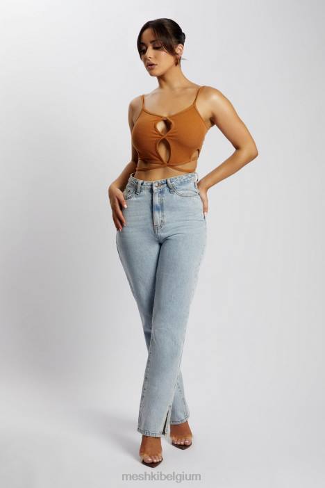 ayesha uitgesneden singlet Meshki biscuit N4JN1201 kleding