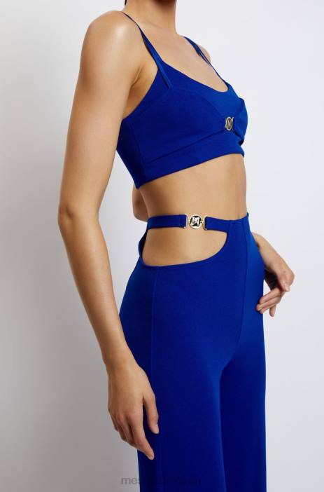blythe crop top met dubbele bandjes Meshki kobalt blauw N4JN1143 kleding