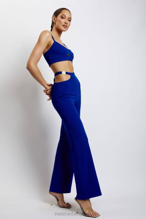 blythe crop top met dubbele bandjes Meshki kobalt blauw N4JN1143 kleding