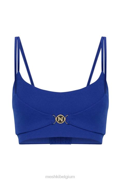 blythe crop top met dubbele bandjes Meshki kobalt blauw N4JN1143 kleding
