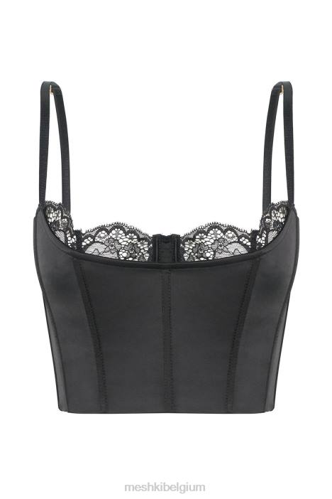 cami crop top met meer kant Meshki zwart N4JN901 kleding