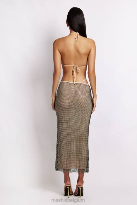 casey mesh diamant halter crop Meshki iriserend zwart N4JN983 kleding