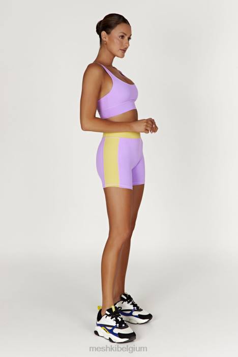 elise cami crop top met v-rug Meshki lila N4JN1115 kleding