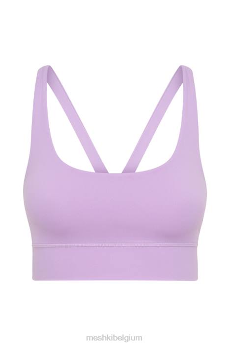 elise cami crop top met v-rug Meshki lila N4JN1115 kleding