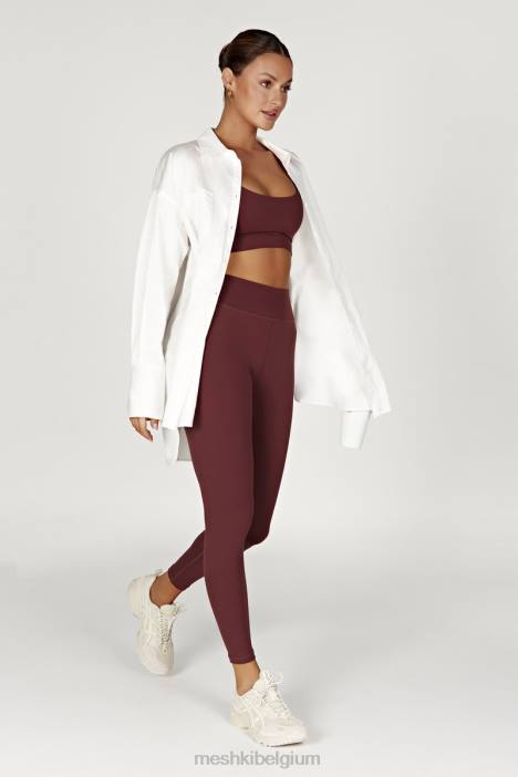 elise cami crop top met v-rug Meshki mahonie N4JN941 kleding