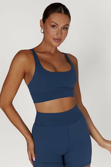 elise cami crop top met v-rug Meshki marine N4JN924 kleding