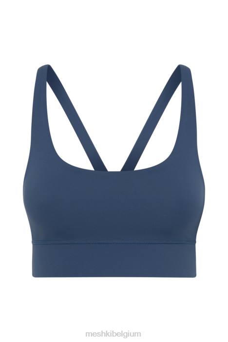 elise cami crop top met v-rug Meshki marine N4JN924 kleding