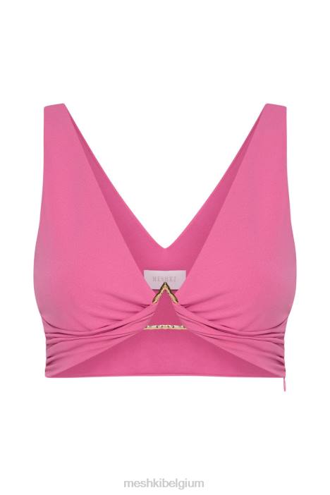 jacqui driehoekige hardware crop top Meshki roze N4JN1185 kleding