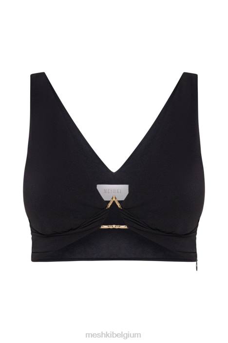 jacqui driehoekige hardware crop top Meshki zwart N4JN1136 kleding