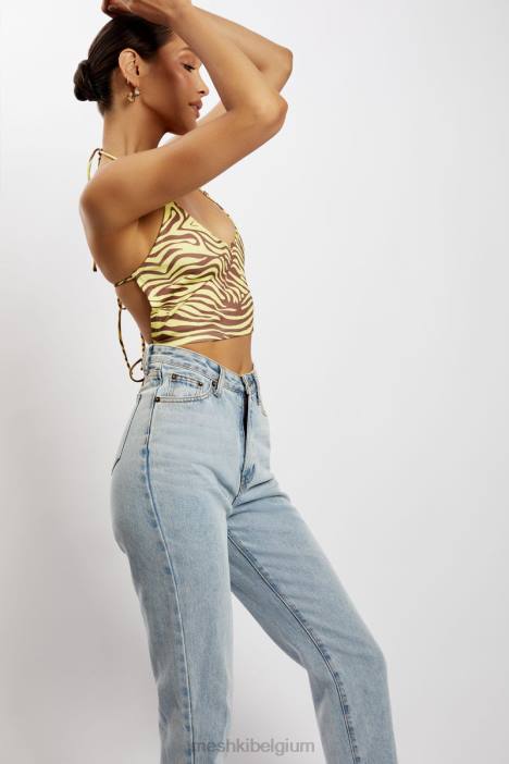 joelle halter croptop Meshki zebraprint N4JN1154 kleding