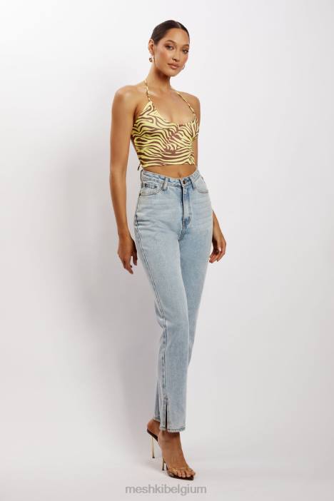 joelle halter croptop Meshki zebraprint N4JN1154 kleding