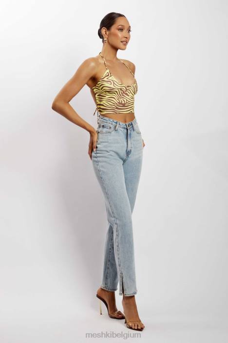 joelle halter croptop Meshki zebraprint N4JN1154 kleding