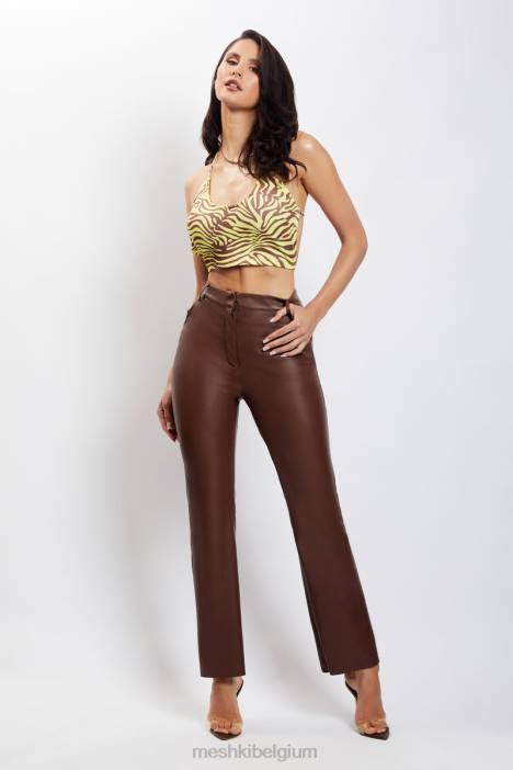 joelle halter croptop Meshki zebraprint N4JN1154 kleding