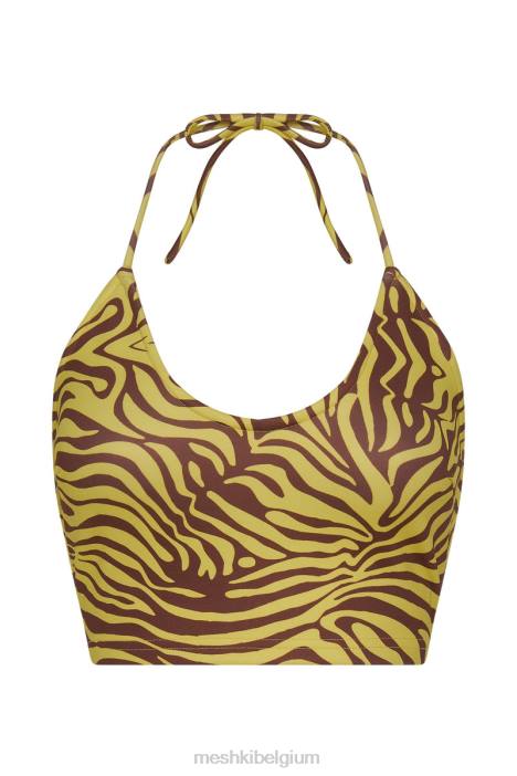 joelle halter croptop Meshki zebraprint N4JN1154 kleding