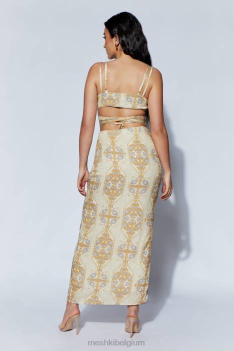 ramona functionele wikkel crop top Meshki Perzische afdruk N4JN1127 kleding