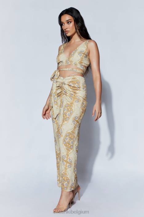 ramona functionele wikkel crop top Meshki Perzische afdruk N4JN1127 kleding