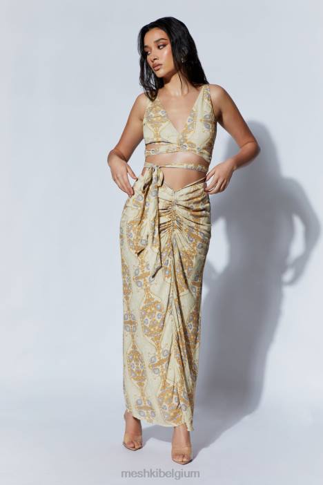 ramona functionele wikkel crop top Meshki Perzische afdruk N4JN1127 kleding