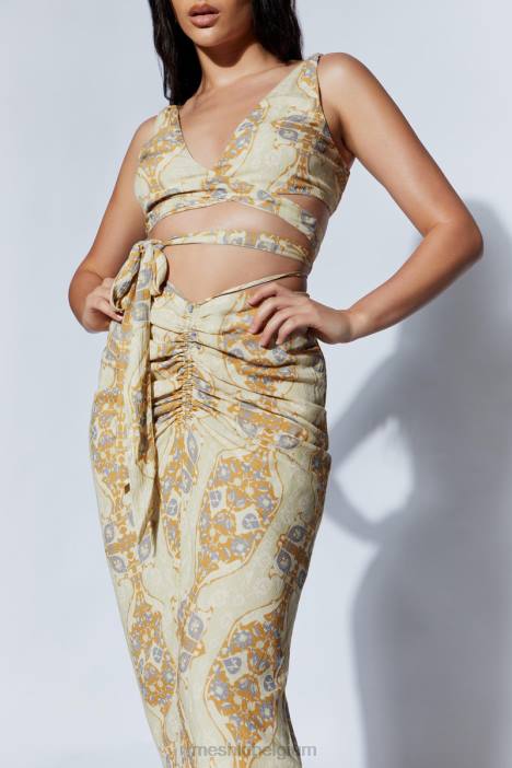 ramona functionele wikkel crop top Meshki Perzische afdruk N4JN1127 kleding