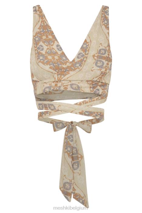 ramona functionele wikkel crop top Meshki Perzische afdruk N4JN1127 kleding