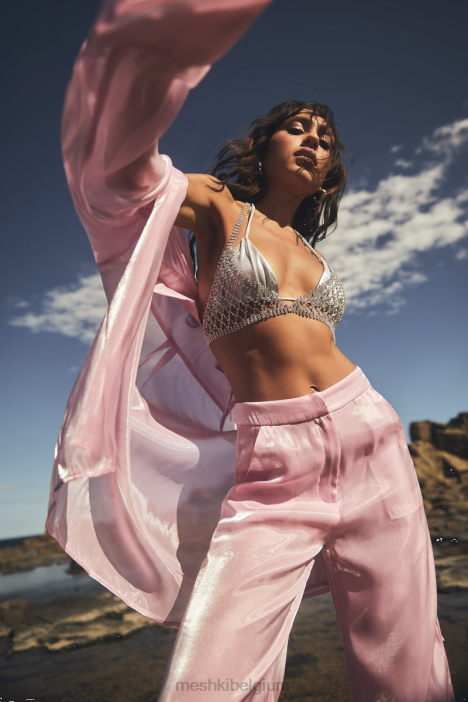 Doorzichtig kinsley-shirt Meshki snoep roze N4JN1223 kleding