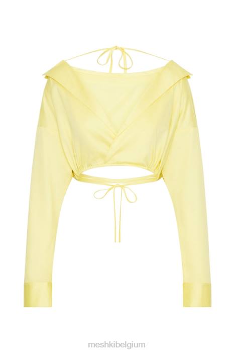 Freya off-shoulder shirt met lange mouwen Meshki citroen N4JN1055 kleding