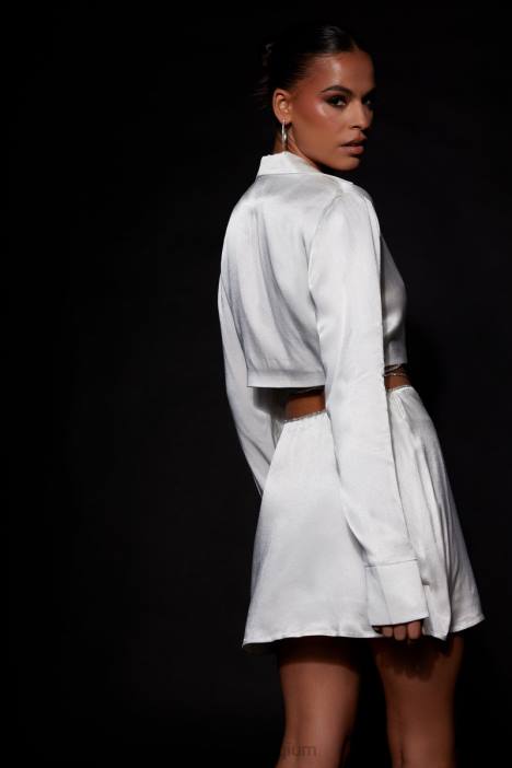 Talulah touwshirt met diamanten Meshki wit N4JN1034 kleding