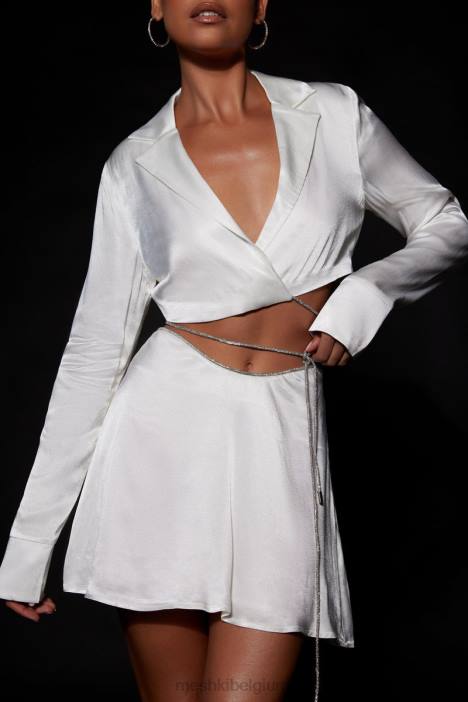 Talulah touwshirt met diamanten Meshki wit N4JN1034 kleding