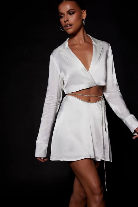 Talulah touwshirt met diamanten Meshki wit N4JN1034 kleding