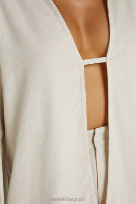 Tasha oversized linnen overhemd Meshki natuurlijk N4JN818 kleding