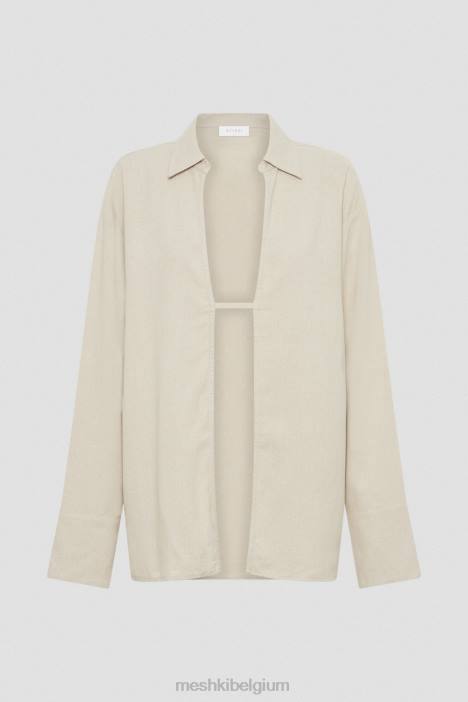 Tasha oversized linnen overhemd Meshki natuurlijk N4JN818 kleding