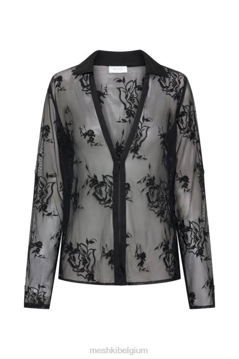 Vivica geborduurd mesh-shirt Meshki zwart N4JN991 kleding