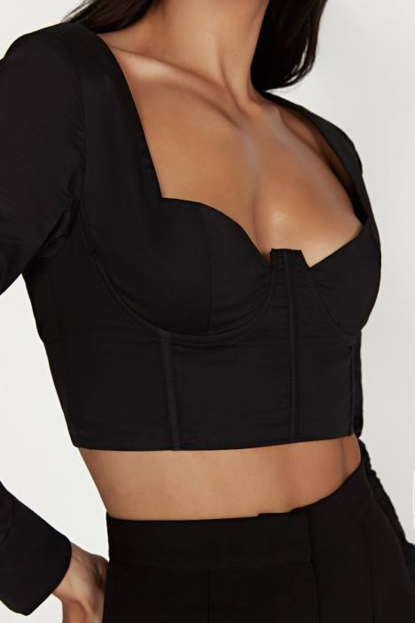 Zahara korsetoverhemd Meshki zwart N4JN982 kleding