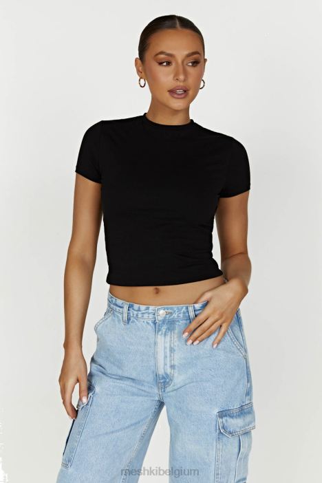 lang jeans t-shirt Meshki zwart N4JN867 kleding