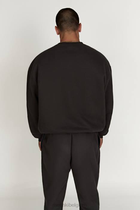 Phoenix oversized trui met ronde hals Meshki schemer zwart N4JN809 kleding